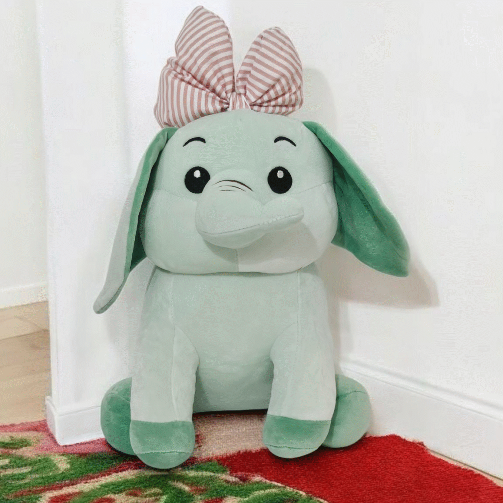 Bublebums Supersoft Lady Elephant | Plush Soft Toys – 45 cm (Green)