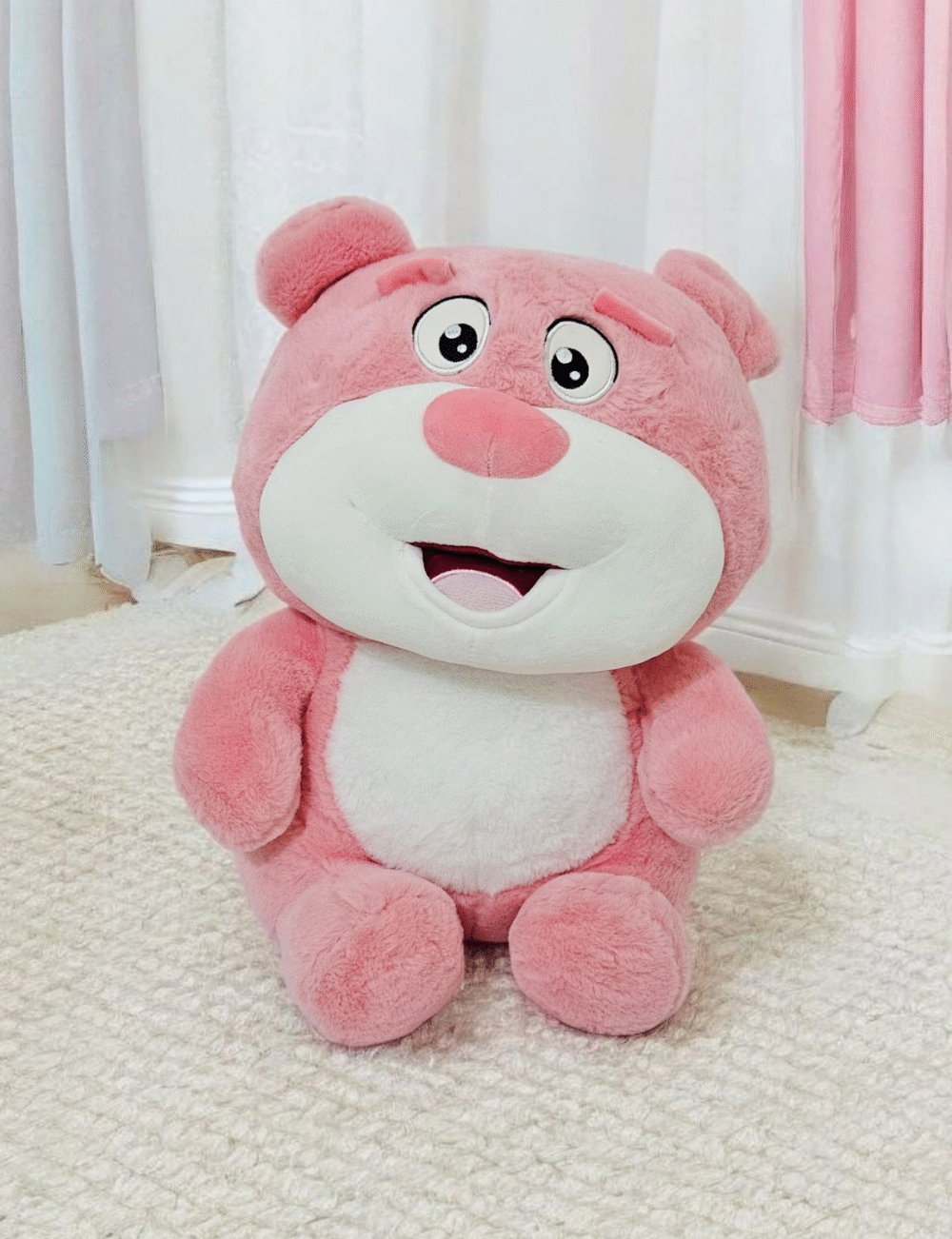Bublebums Supersoft Happy Bear | Plush Soft Toys - 50 cm (Pink)