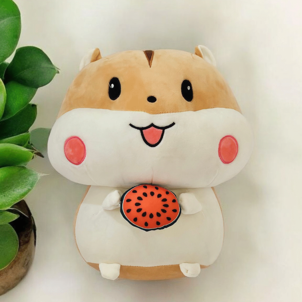 Bublebums Supersoft Fruit Squirrel Toy | Plush Soft Toys – 45 cm (Brown & White)