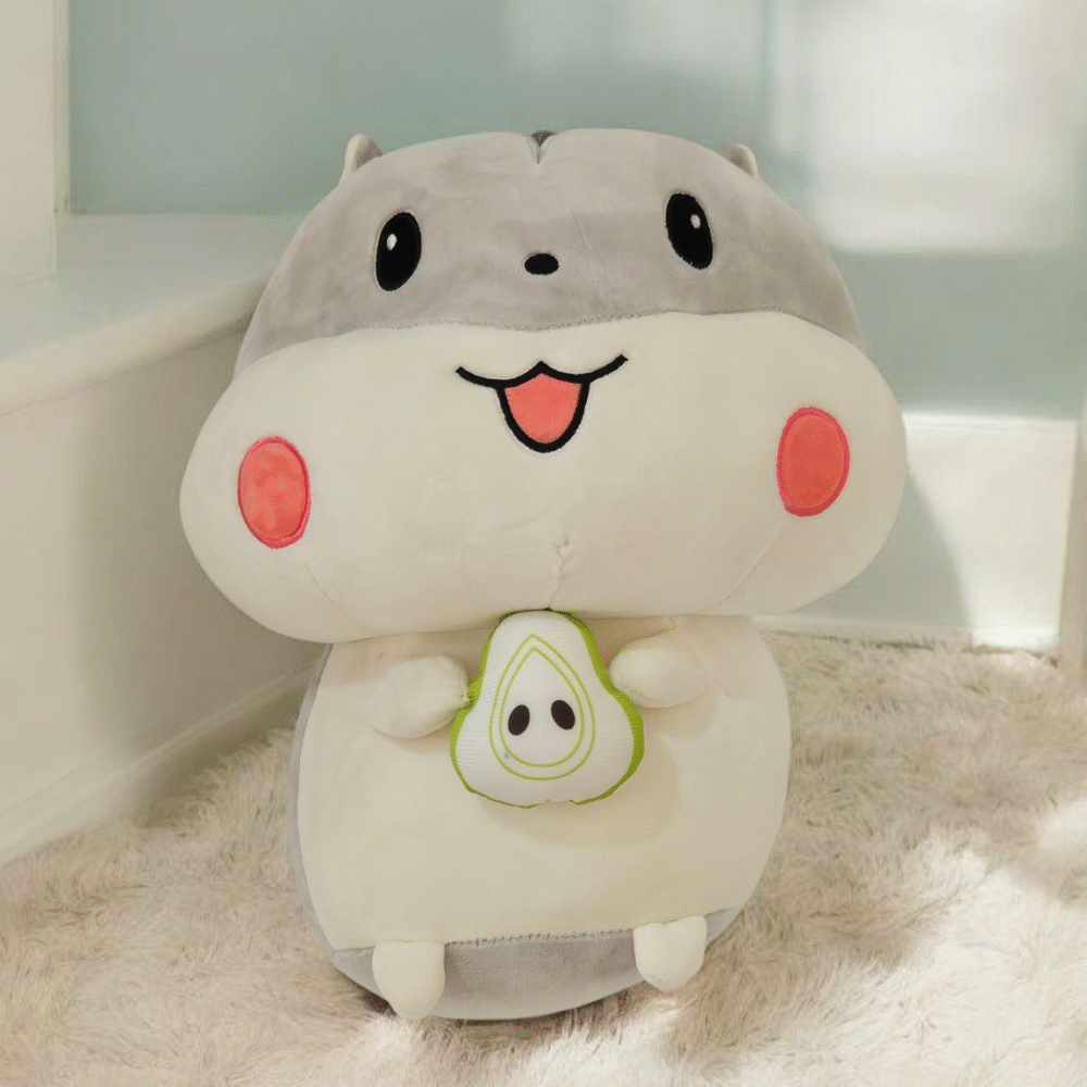 Bublebums Supersoft Fruit Squirrel Toy | Plush Soft Toys – 45 cm (Grey & White)