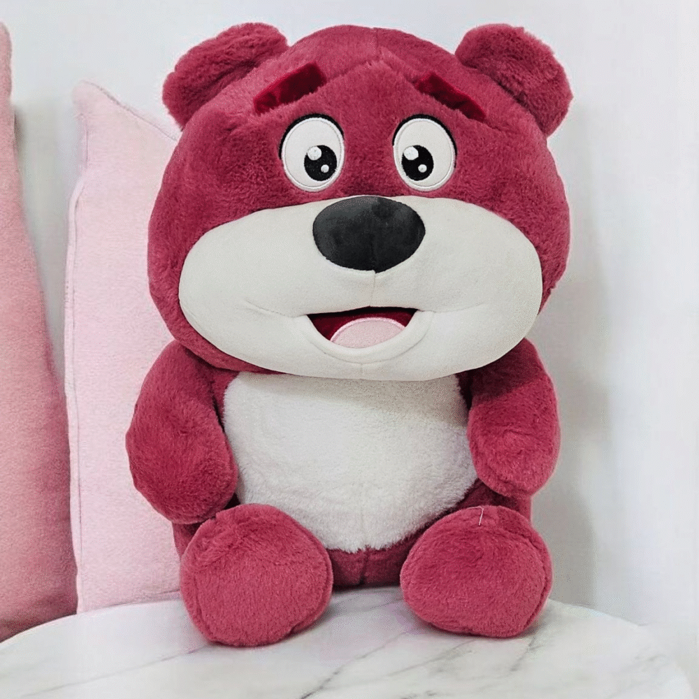 Bublebums Supersoft Happy Bear | Plush Soft Toys - 50 cm (Maroon)