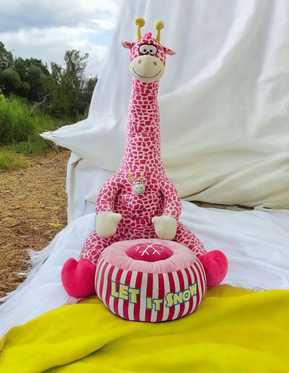 Bublebums Giraffe Shaped Kids' Sofa | Mini Snug Sofa - 110 cm - Image 2