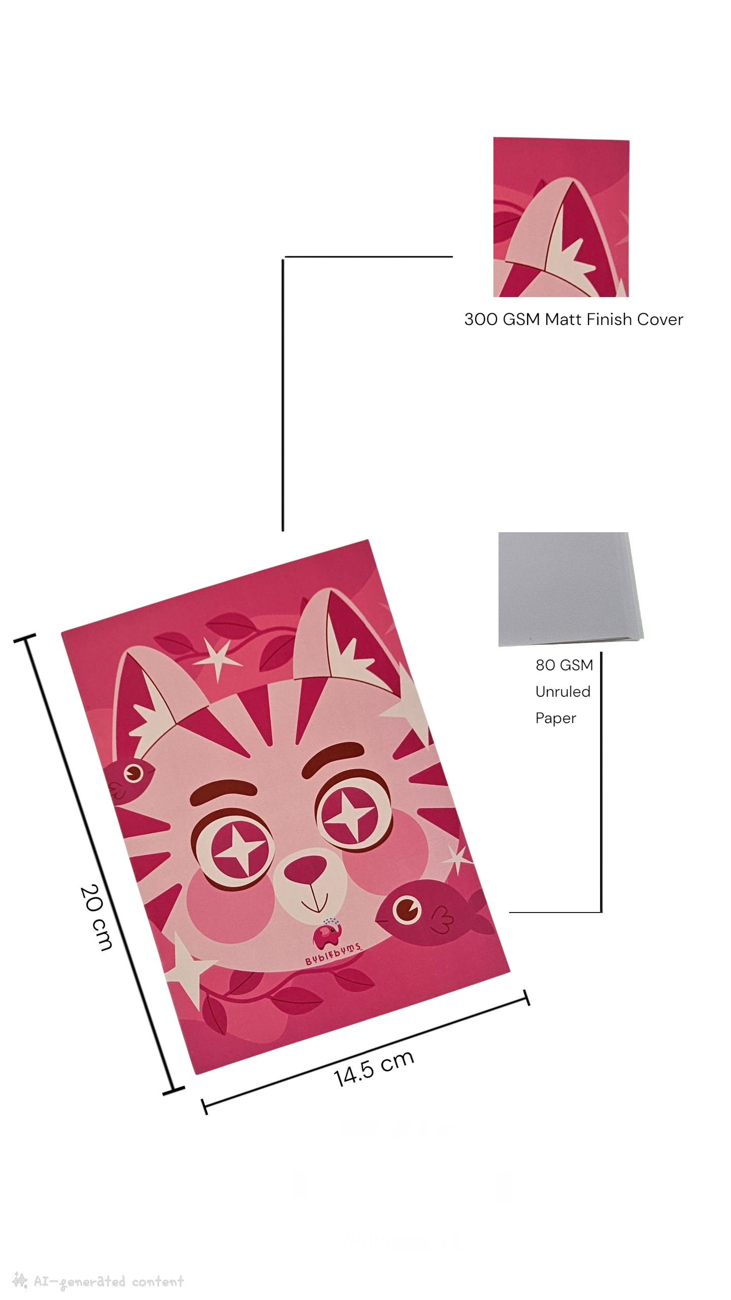 Bublebums A5 Unruled Plain Cartoon Kids Notebooks, doodling, Writing Notes | Toon Notebooks ( Set of 2 notebooks ) - Image 6